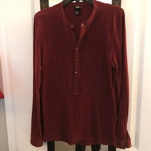 Maroon pleated Henley from H&M
